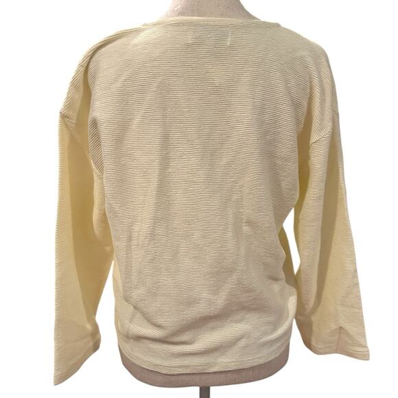 Madewell Texture & Thread Size M Long Sleeve Tie-Front Top in Antique Cream NWT - Picture 4 of 10